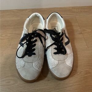 Vans White and Black Sneakers Retro Low-Top Design W-S7 M-S5.5